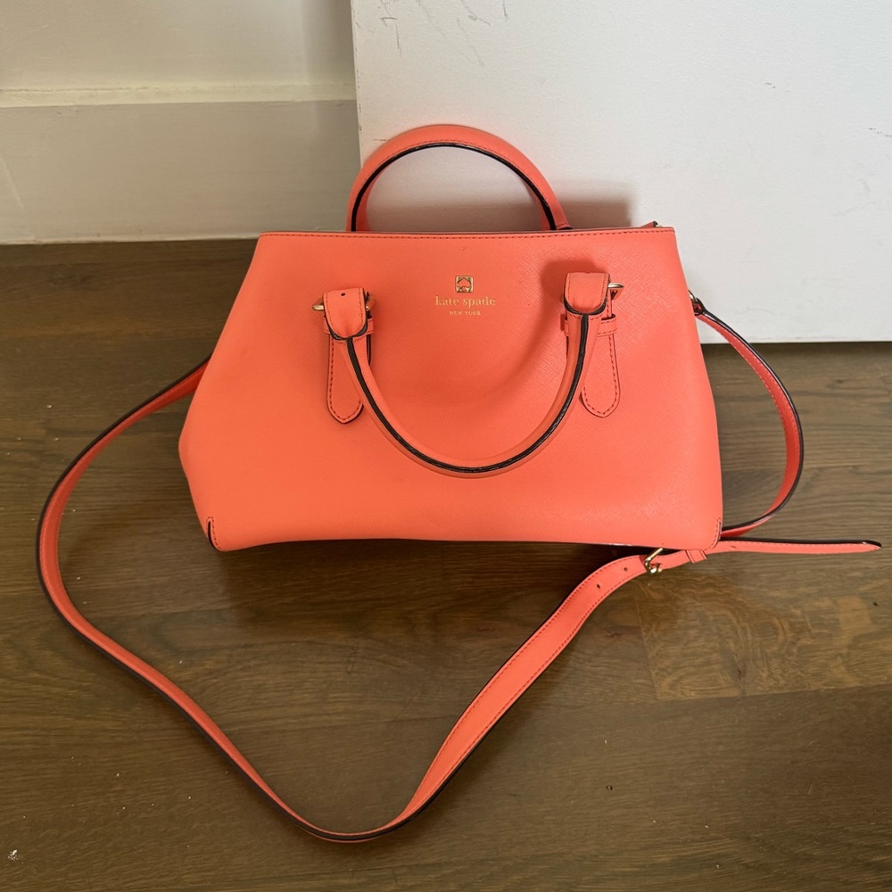 Kate Spade Pink Satchel with Top Handle and Flap Closure